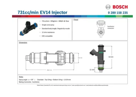 Injecteur Bosch Denso 730 cc - 0280158290